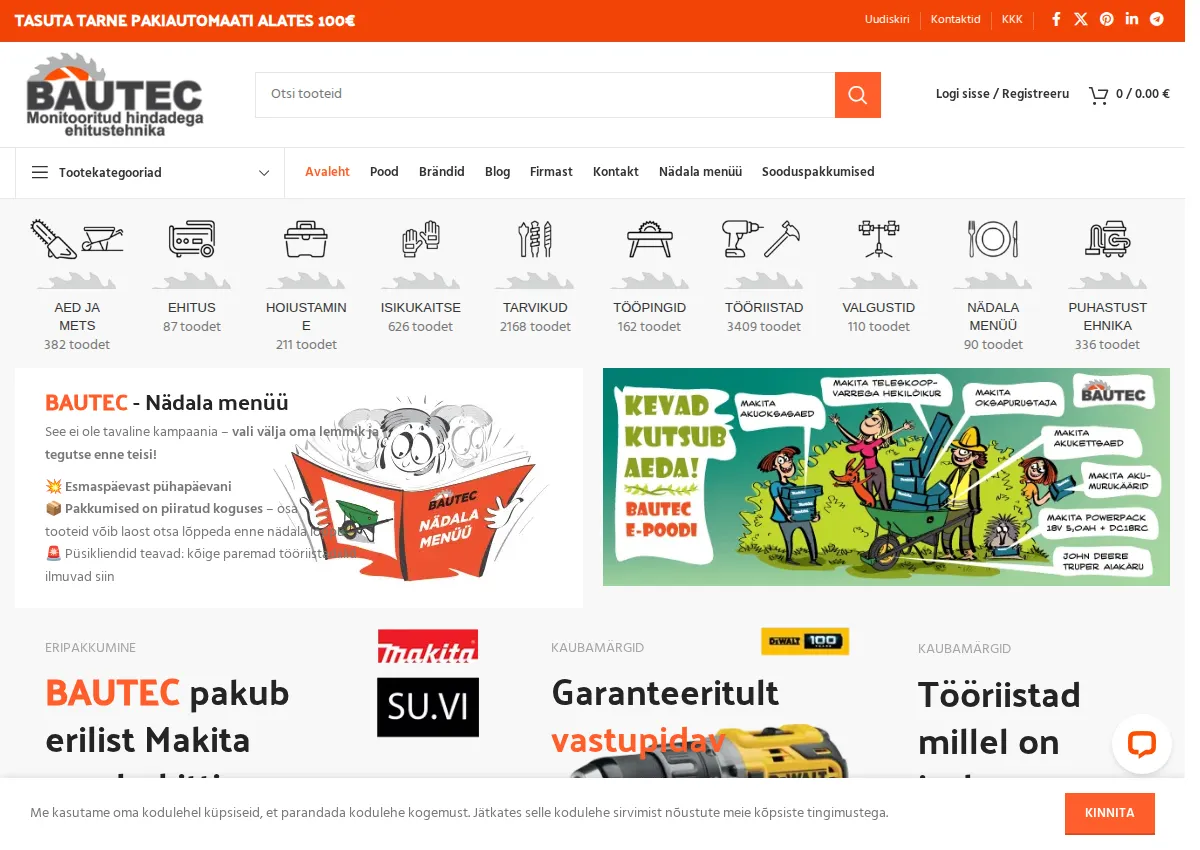 Store homepage