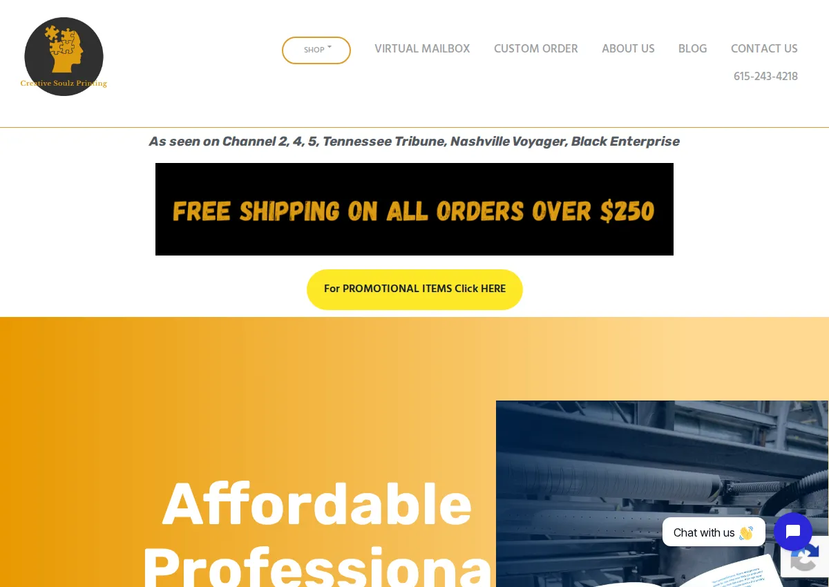 Store homepage