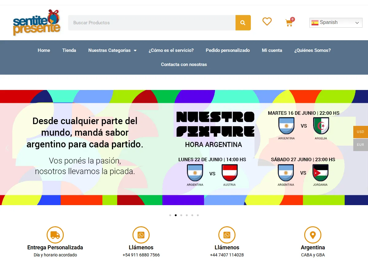 Store homepage
