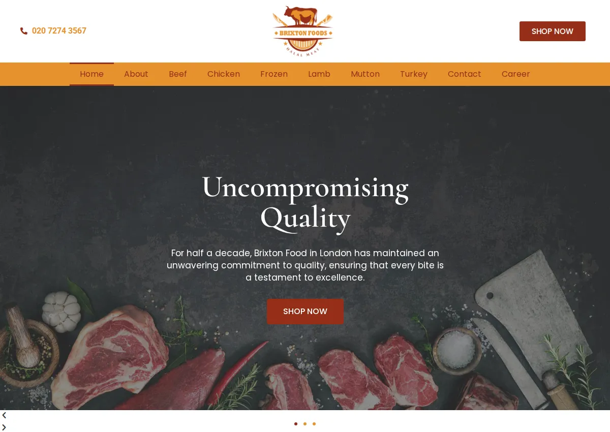 Store homepage
