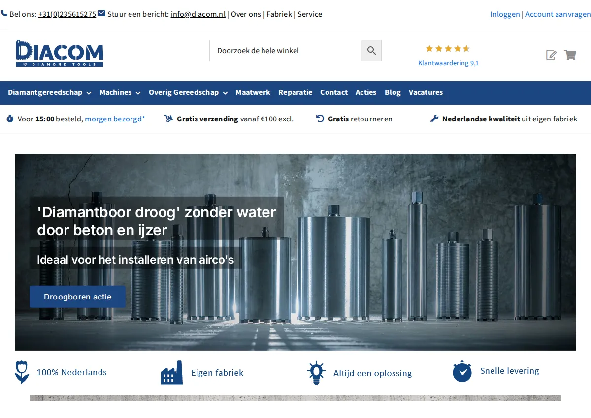 Store homepage