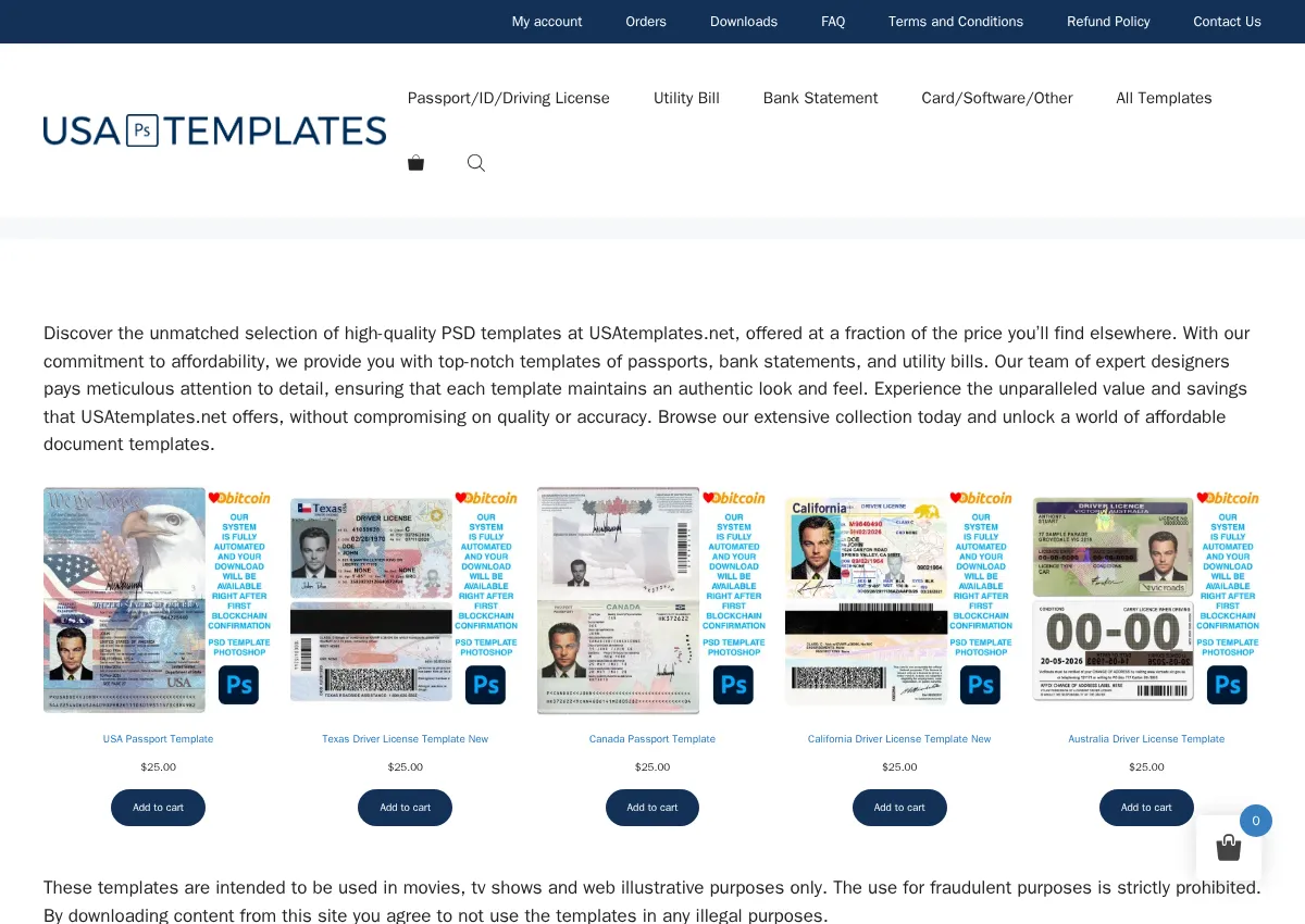 Store homepage