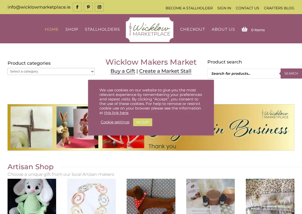 Store homepage