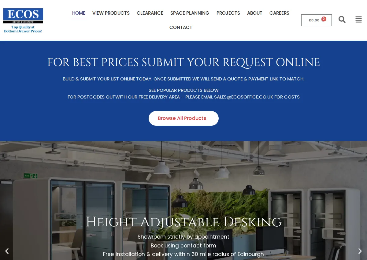 Store homepage