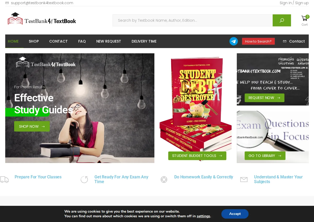 Store homepage