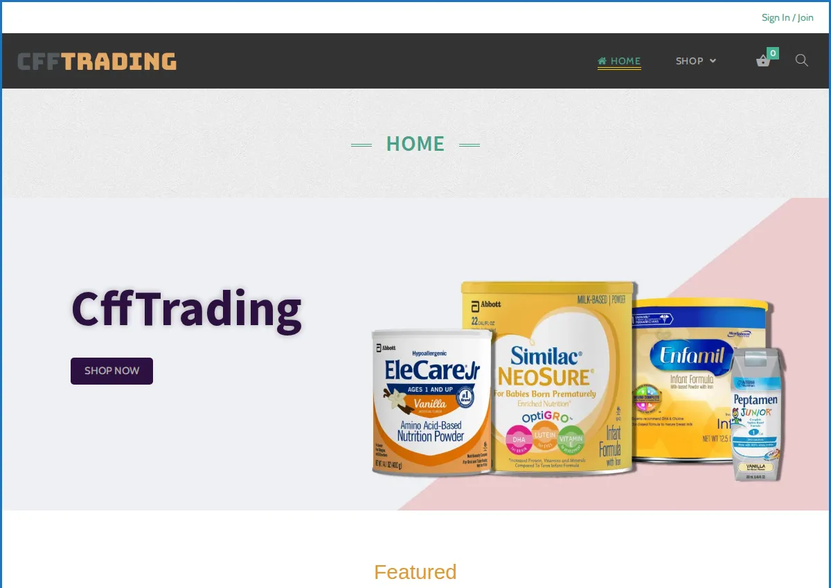 Store homepage