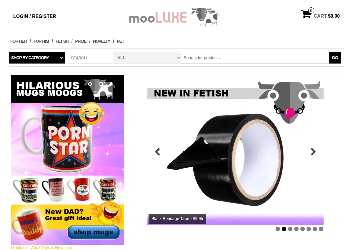 Store homepage