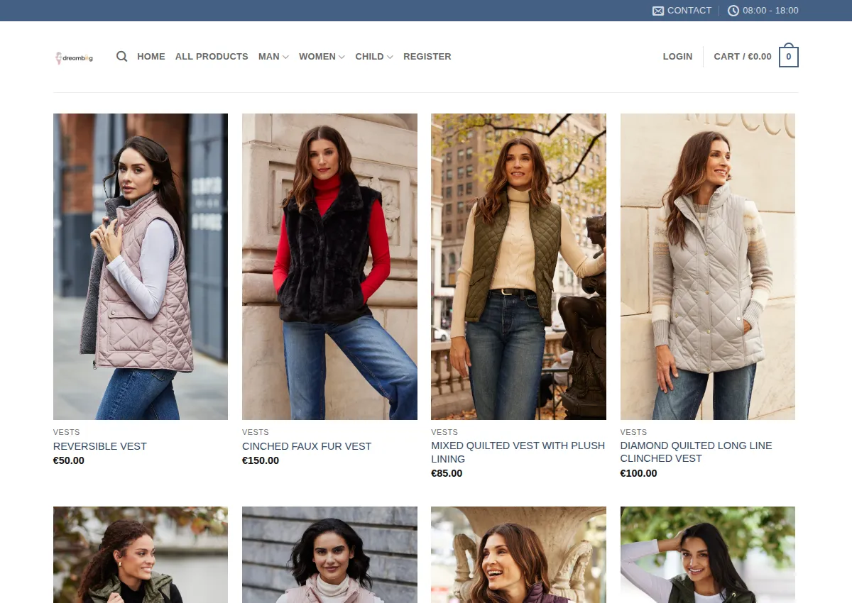 Store homepage