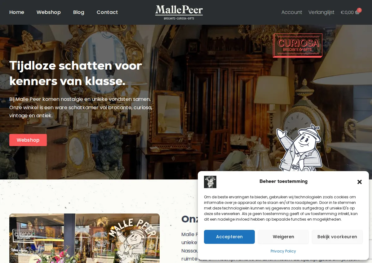 Store homepage