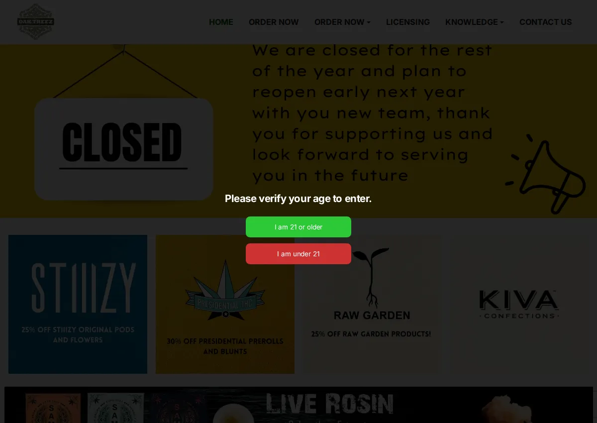 Store homepage