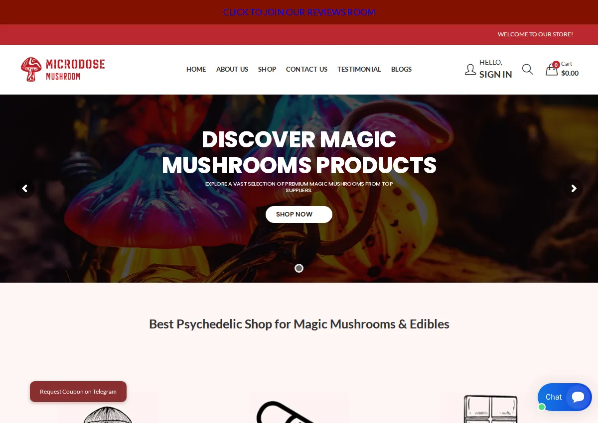 Store homepage