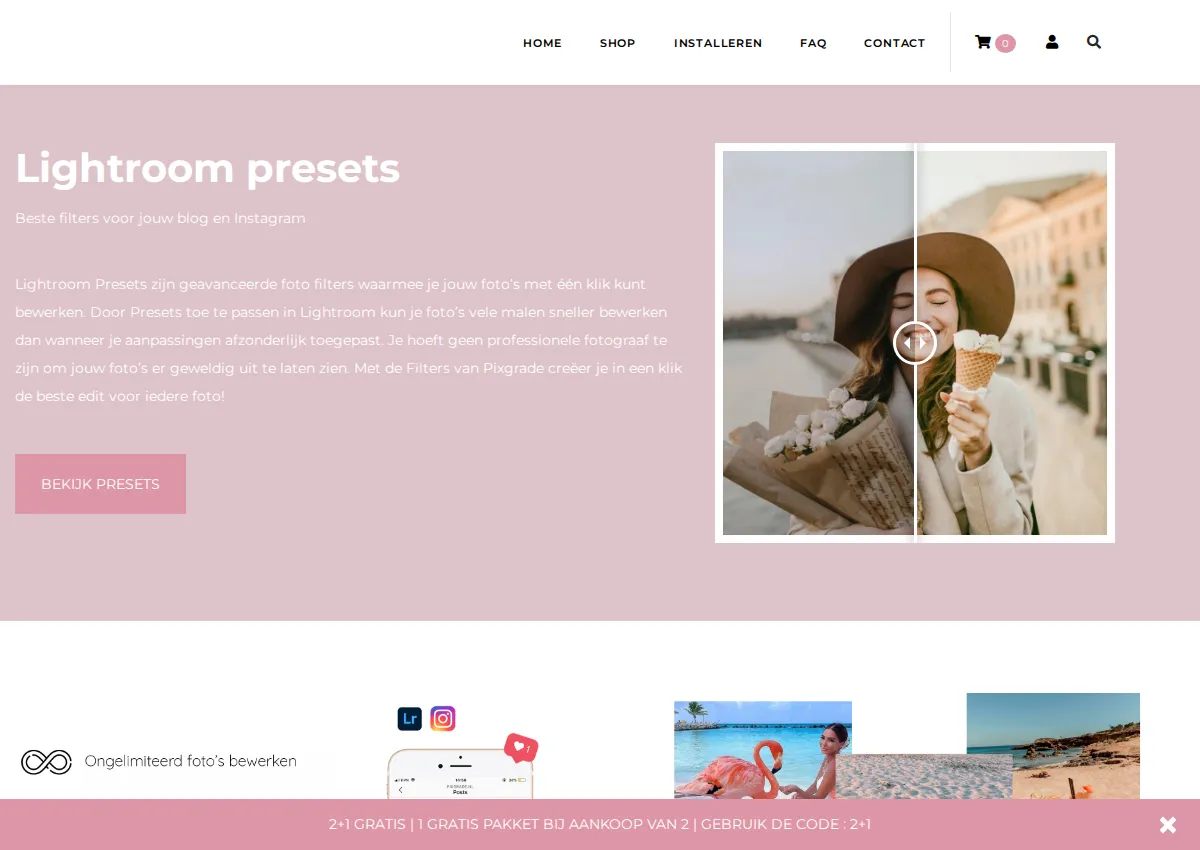 Store homepage