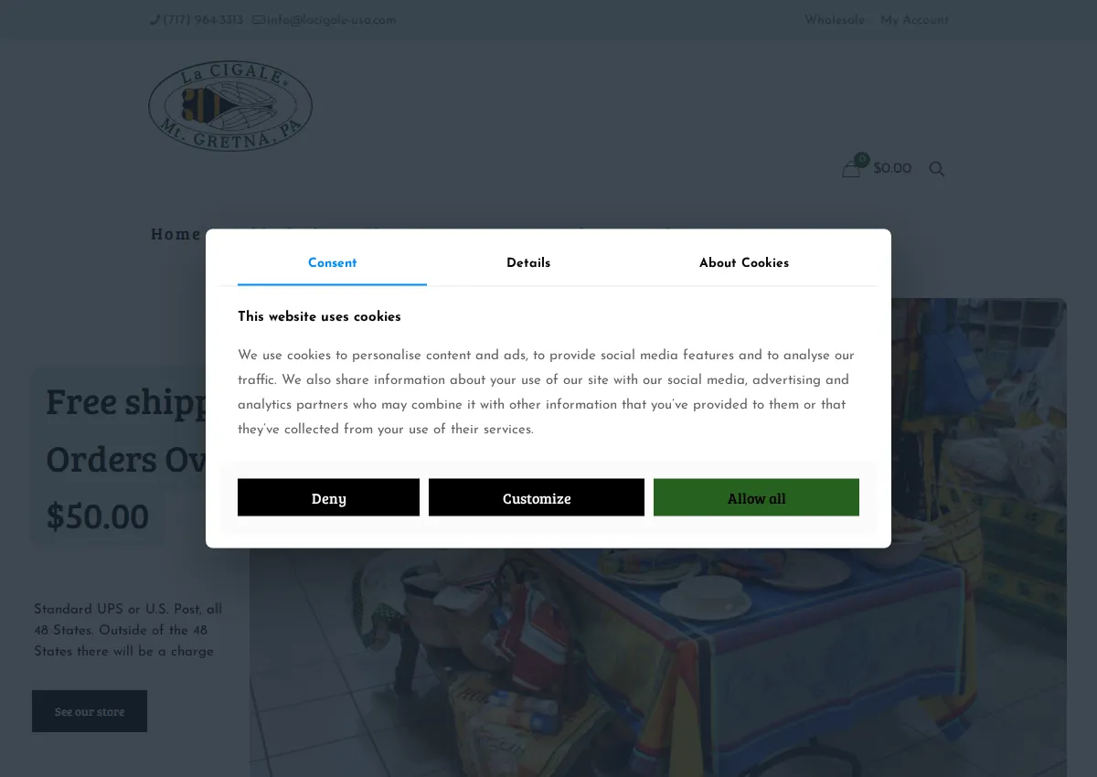 Store homepage