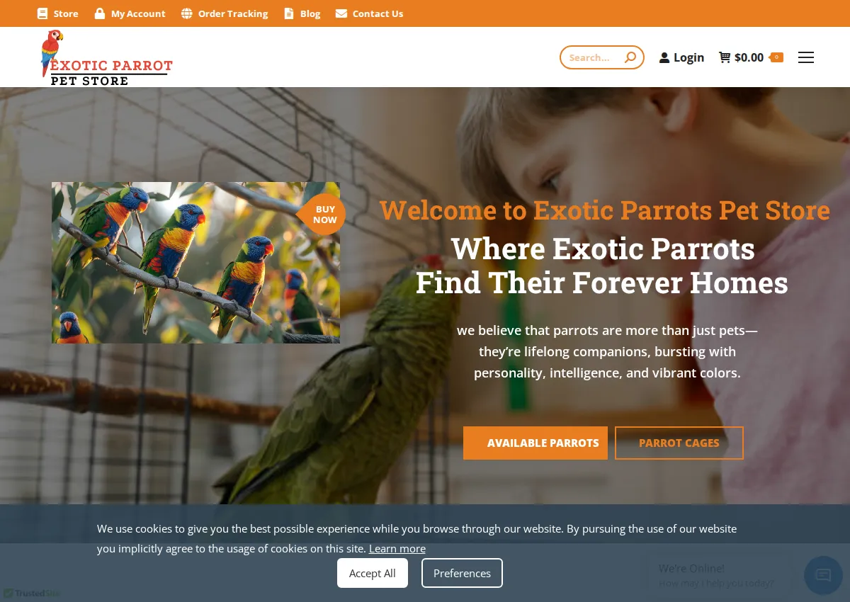 Store homepage