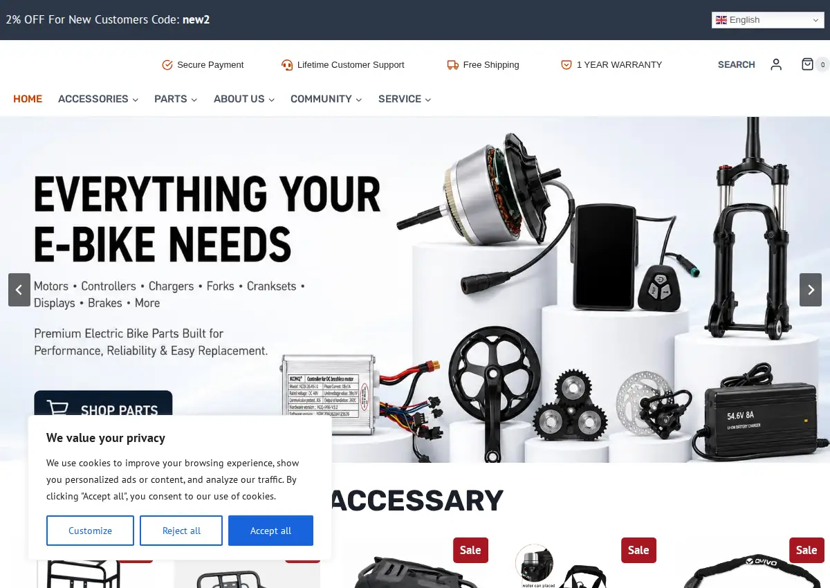 Store homepage