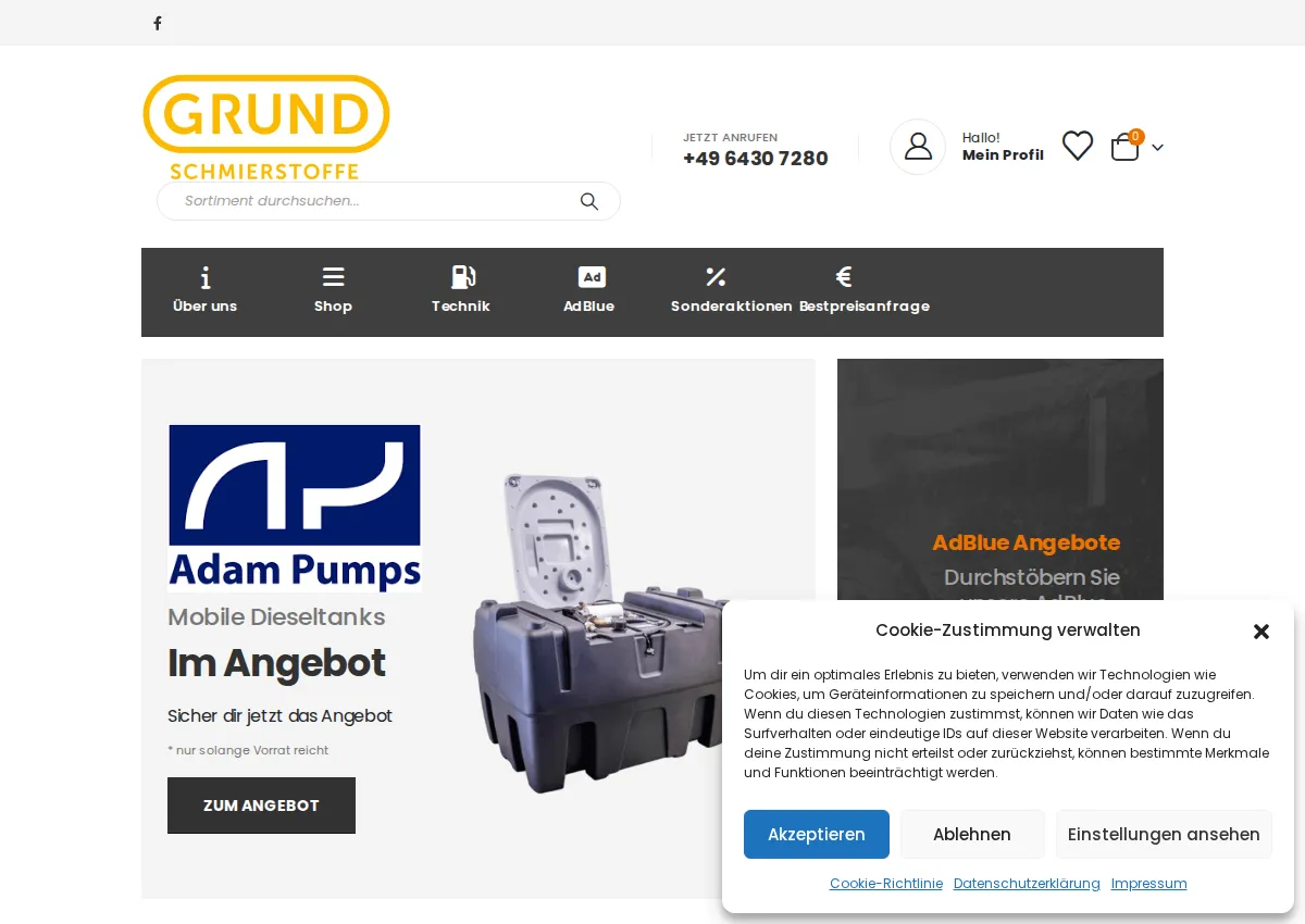 Store homepage