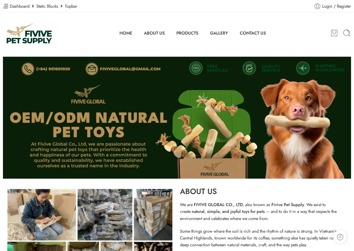 Store homepage