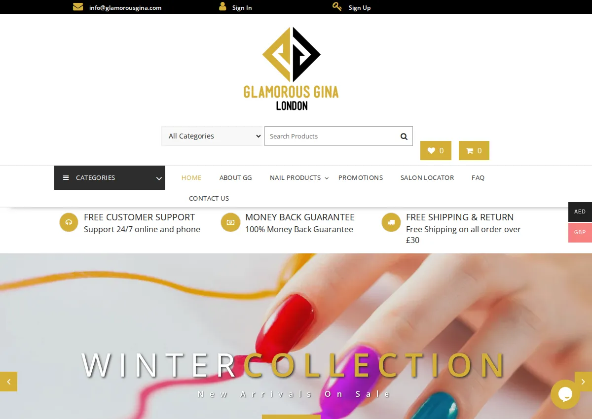 Store homepage