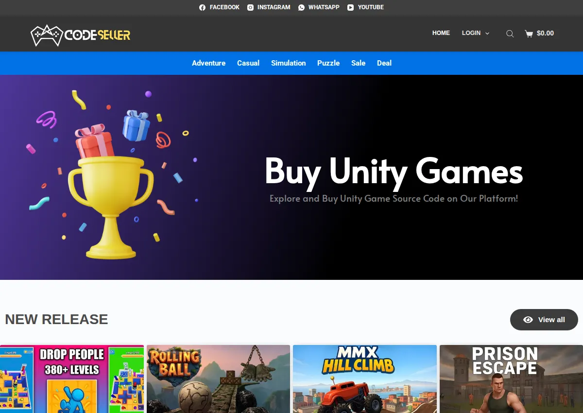 Store homepage