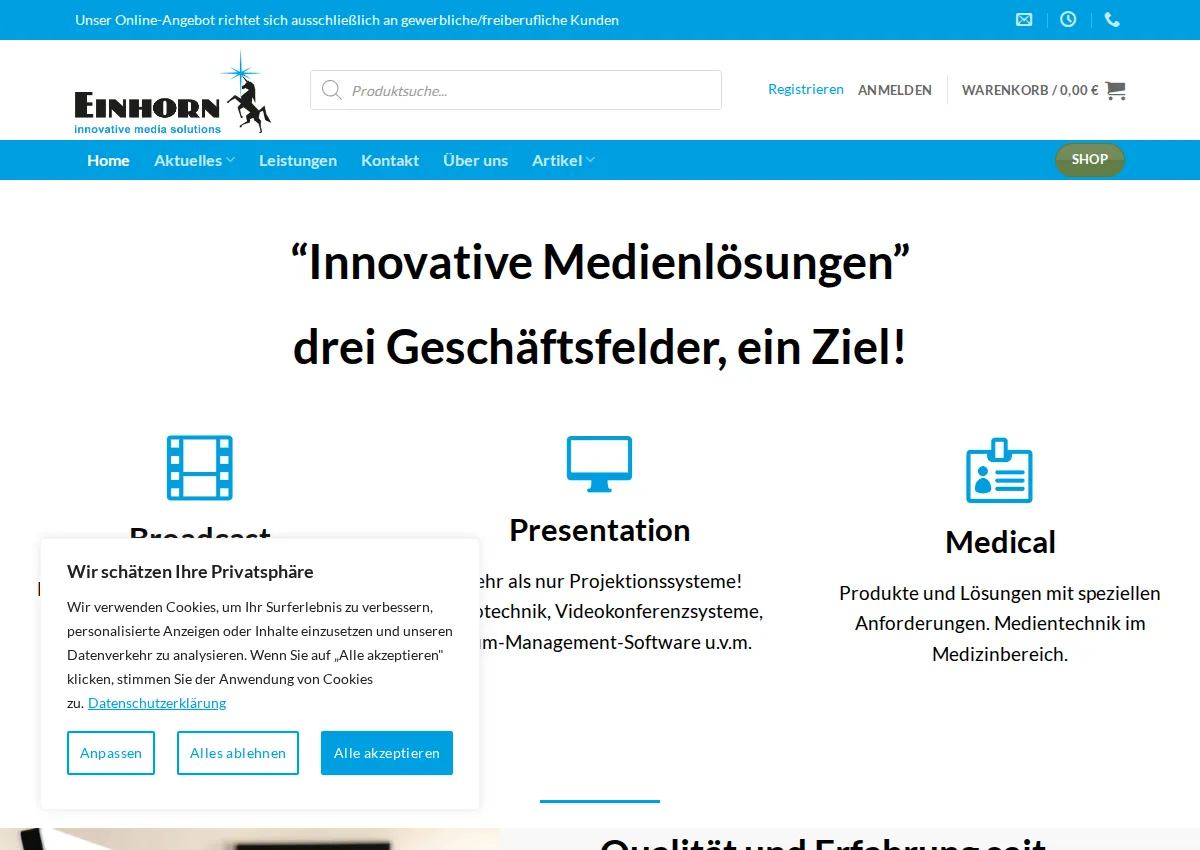 Store homepage