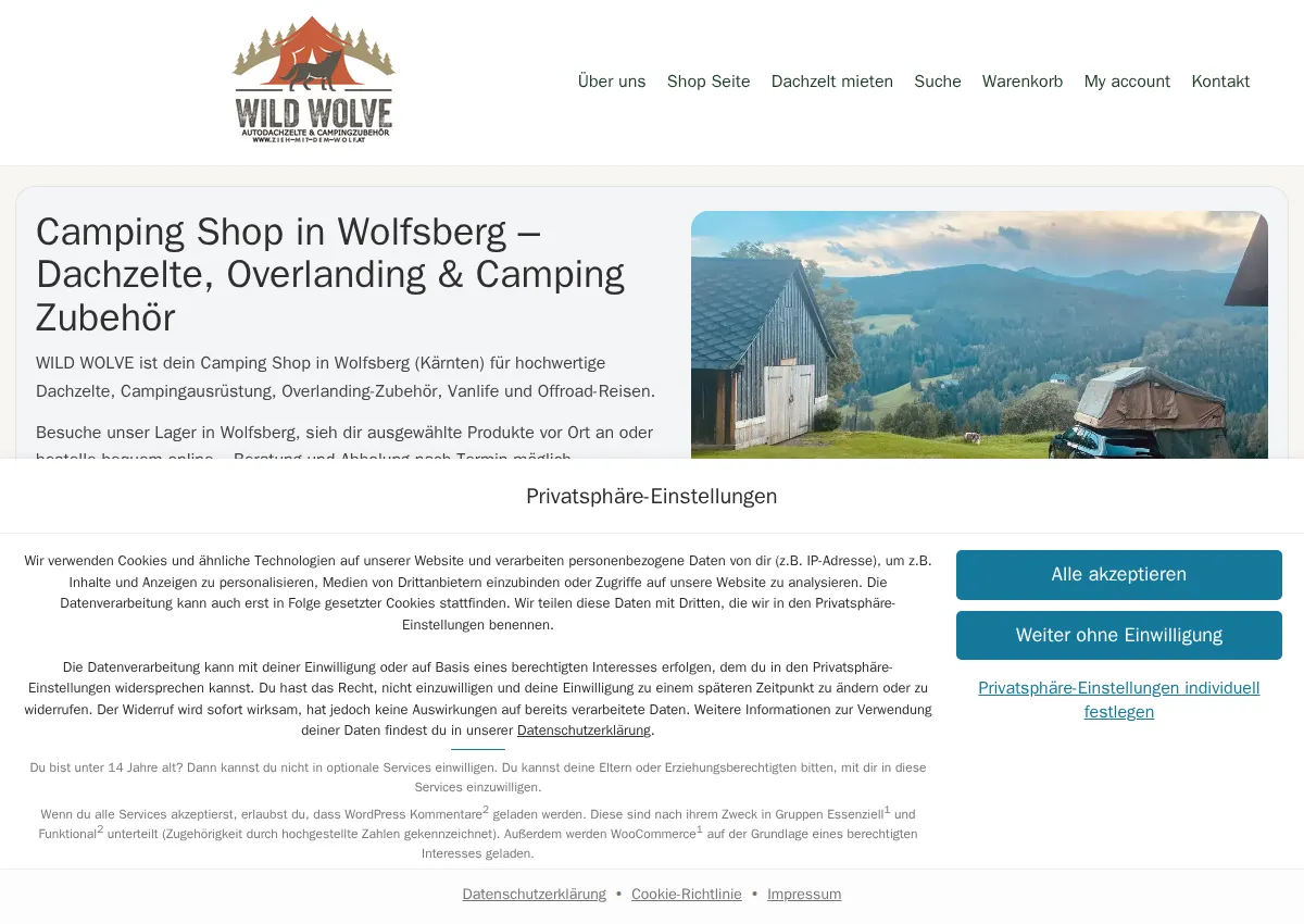 Store homepage