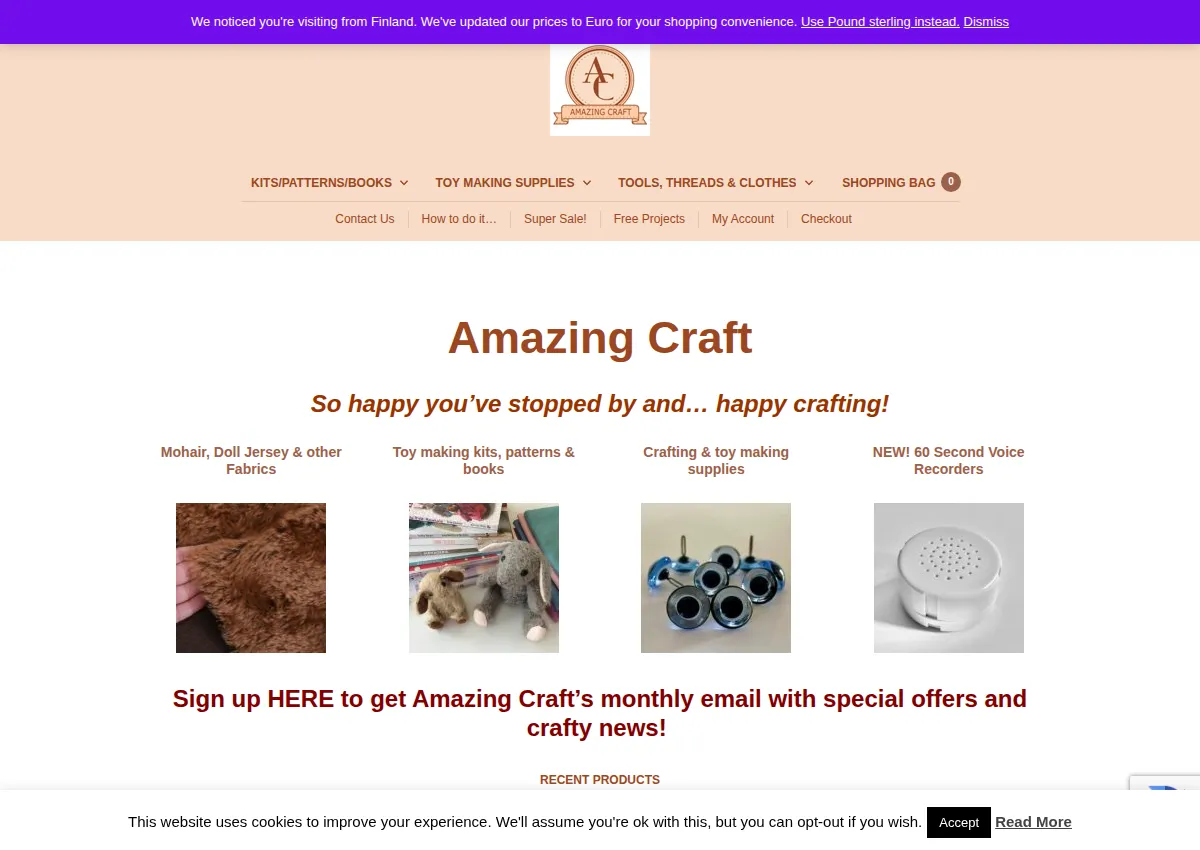 Store homepage