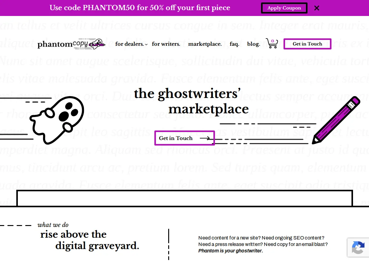 Store homepage
