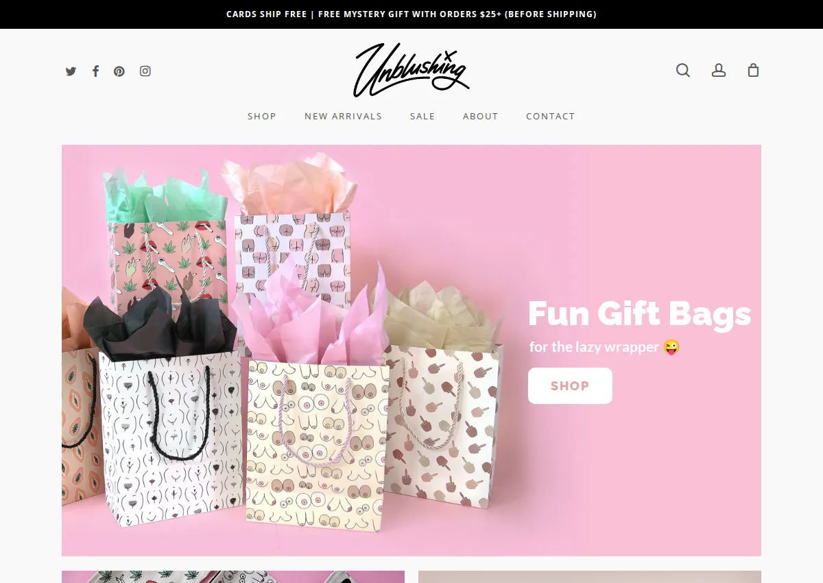 Store homepage