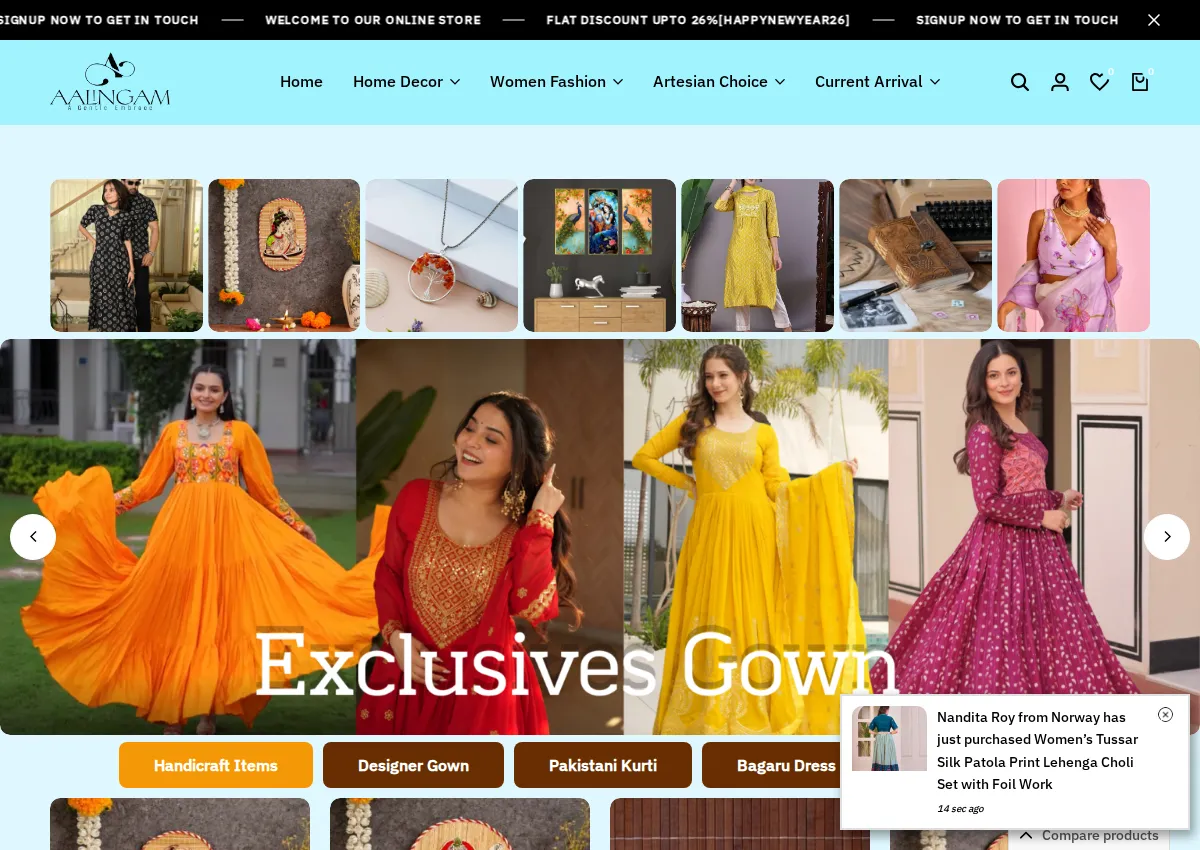 Store homepage