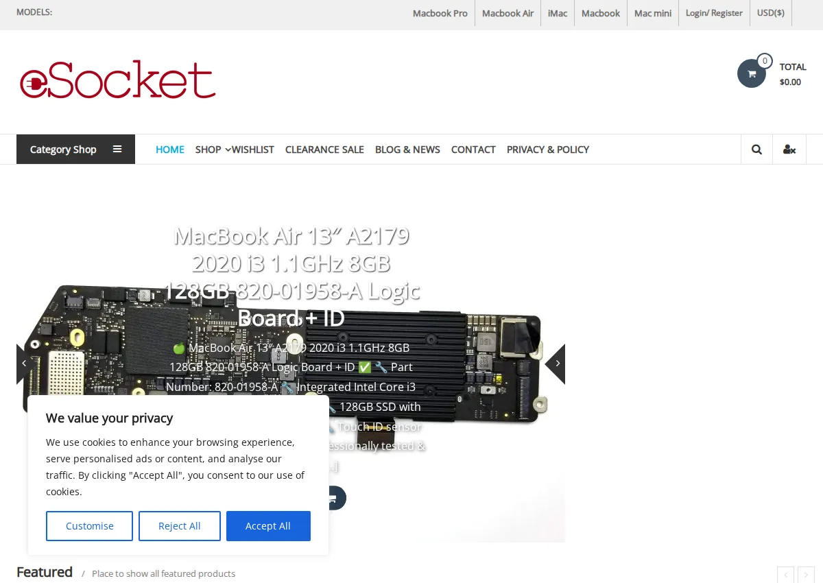 Store homepage
