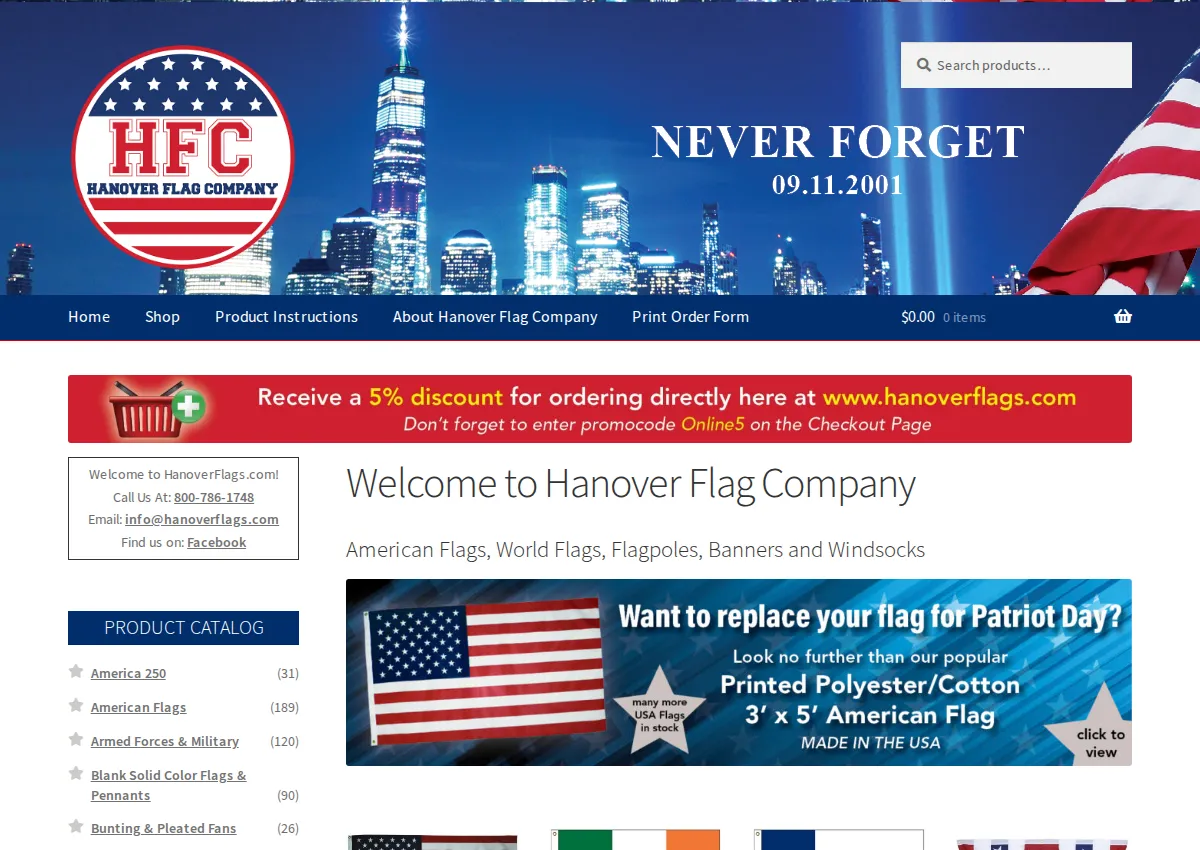 Store homepage