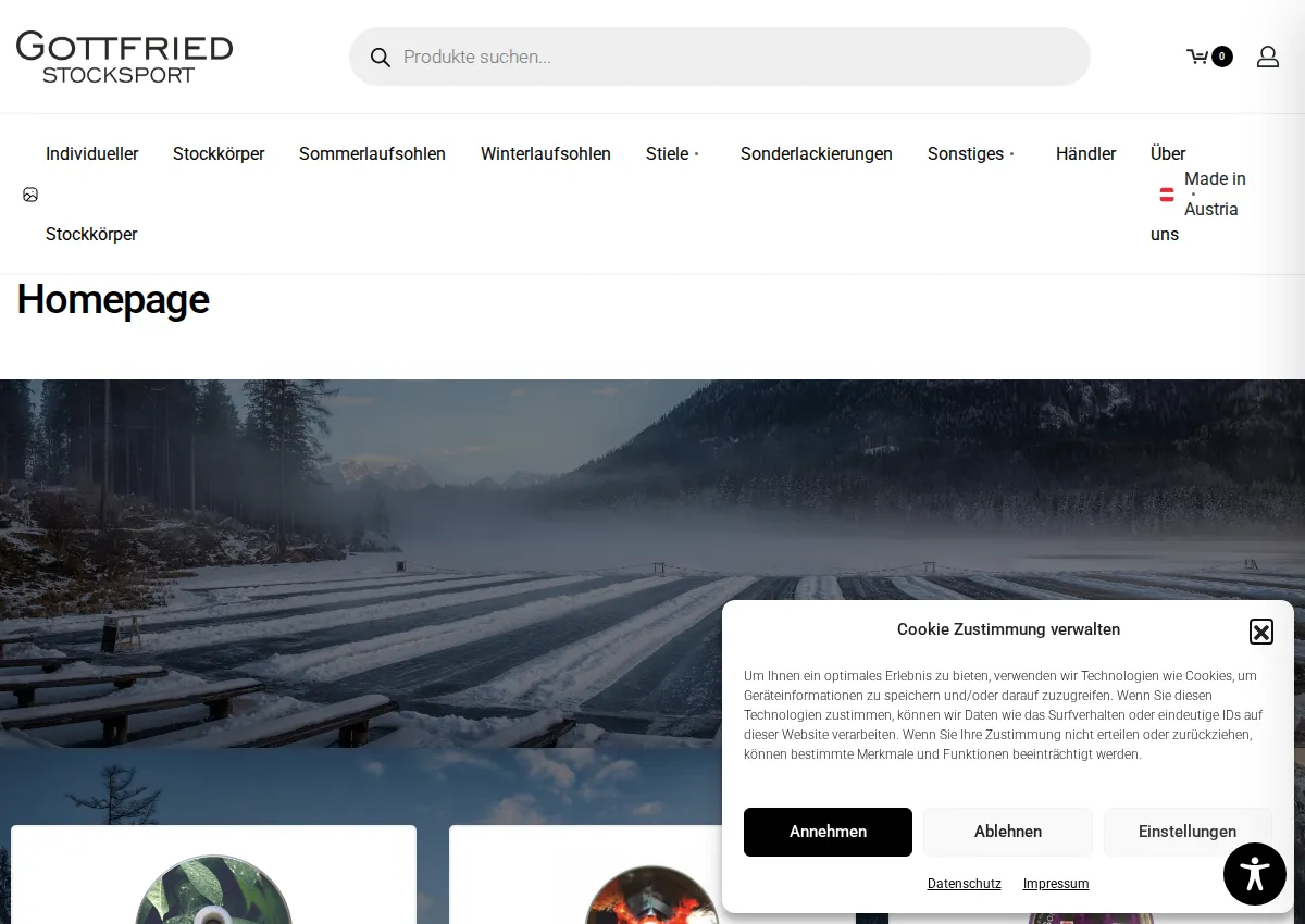 Store homepage