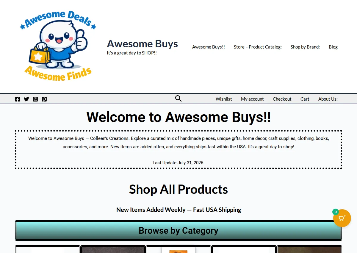 Store homepage