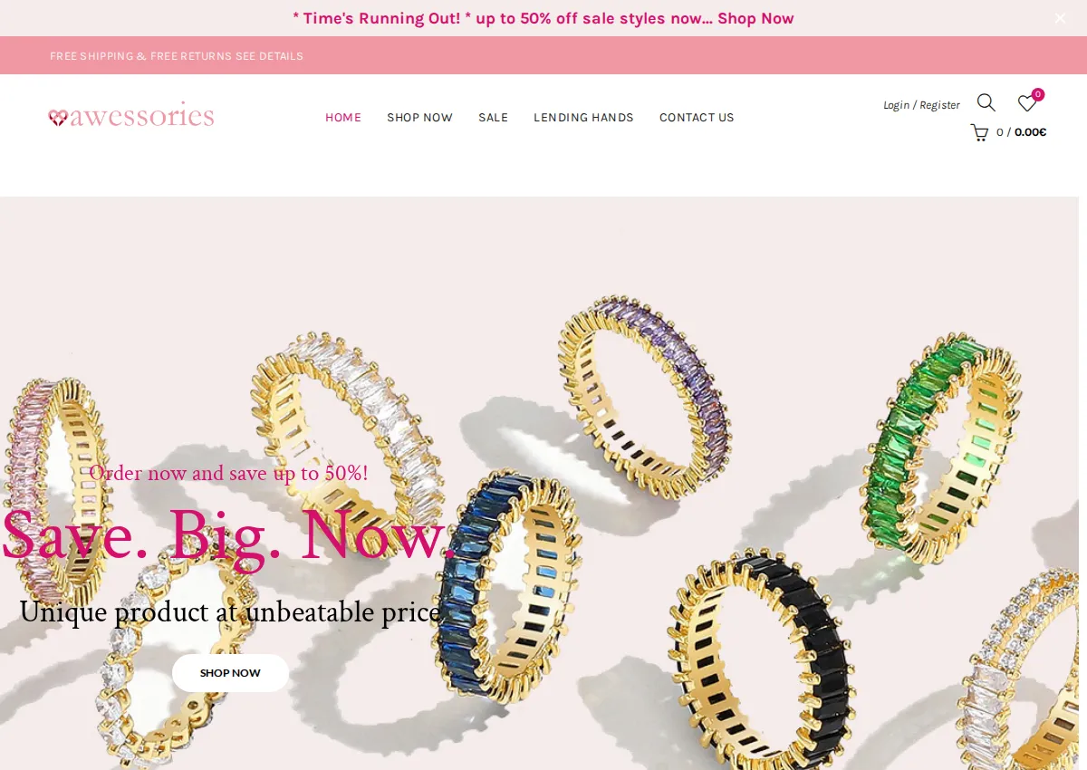 Store homepage