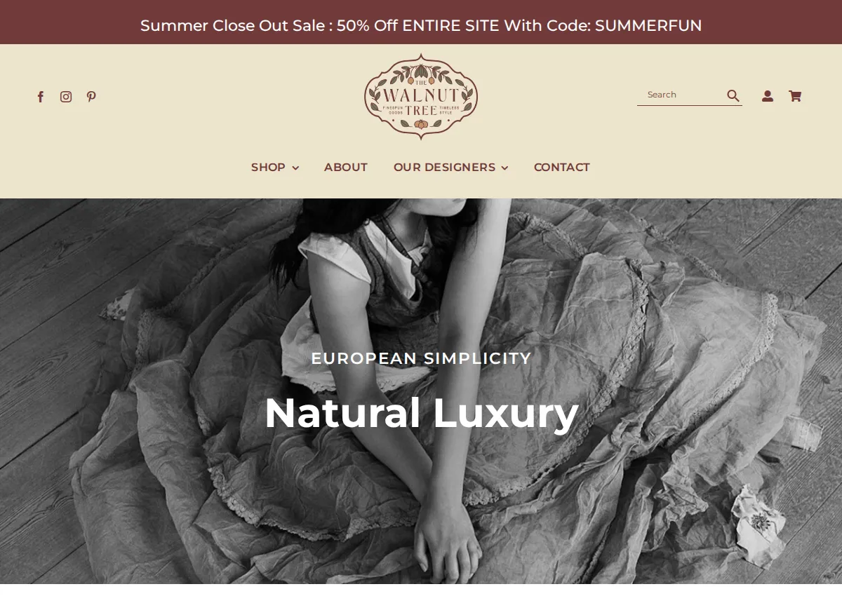Store homepage