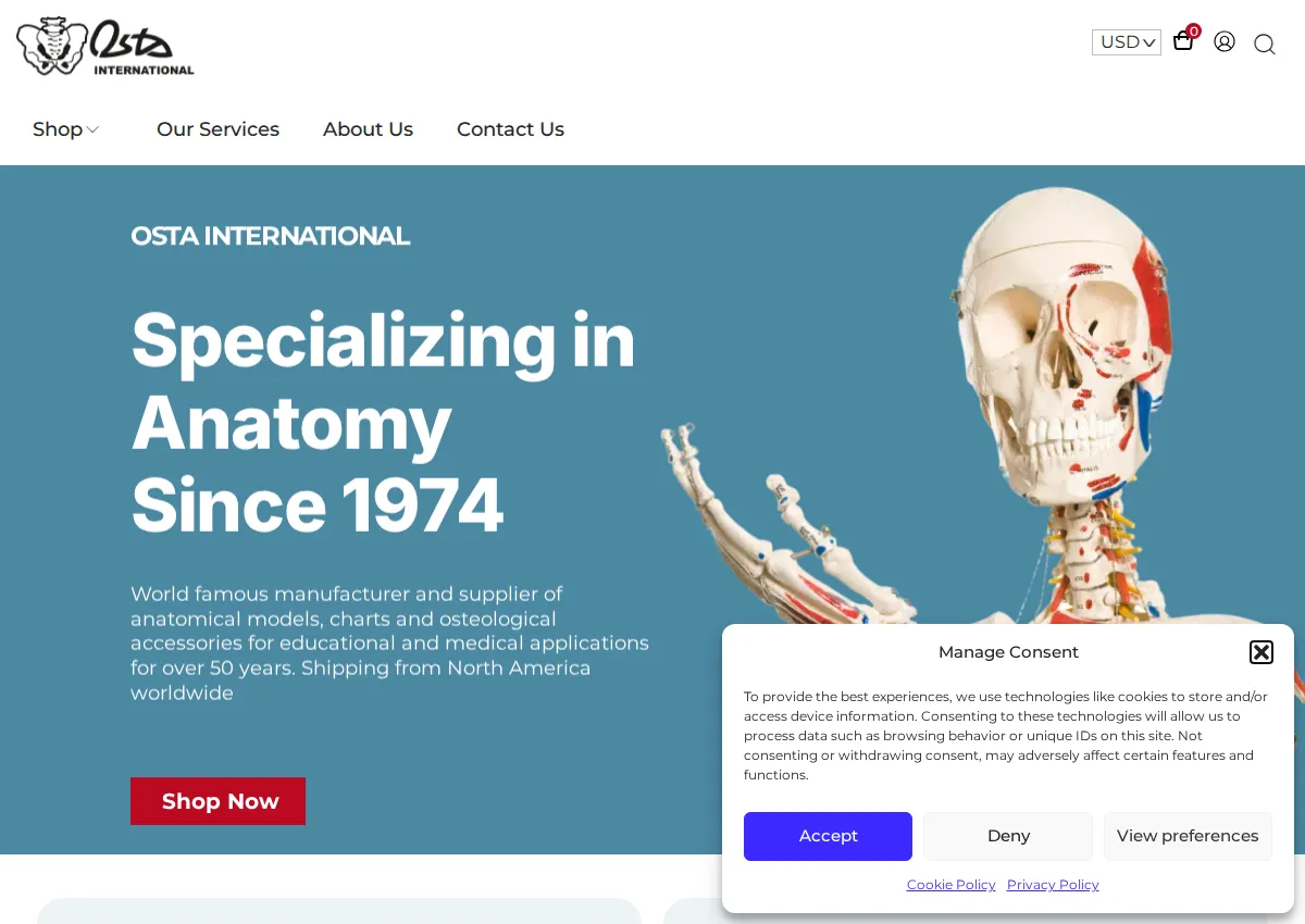 Store homepage