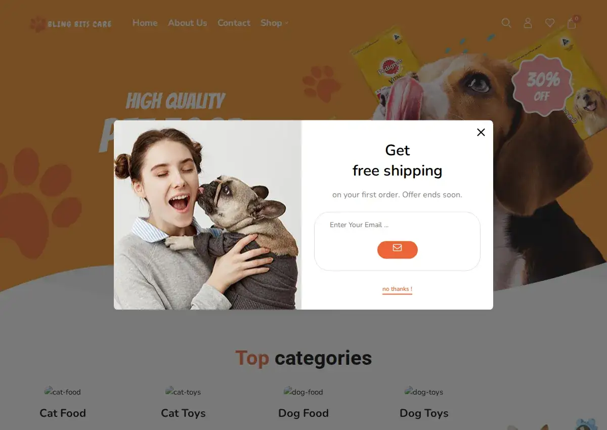 Store homepage