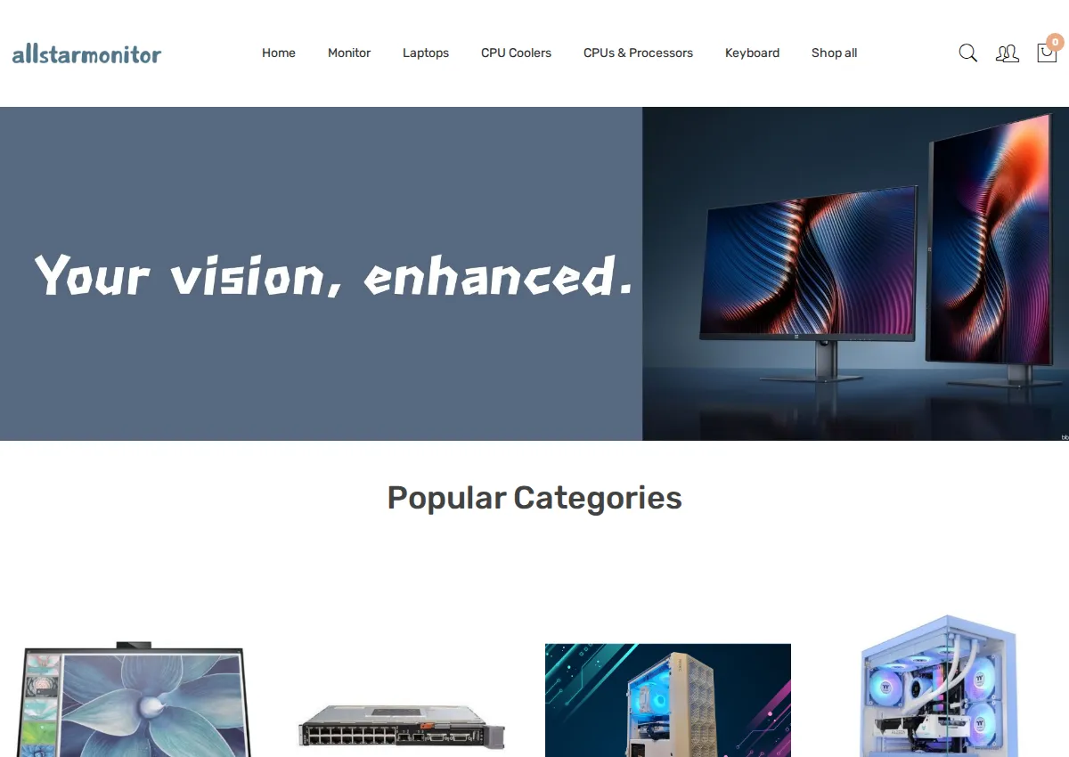 Store homepage
