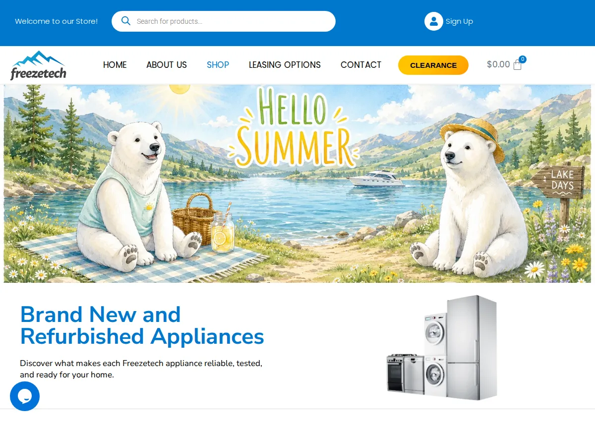 Store homepage