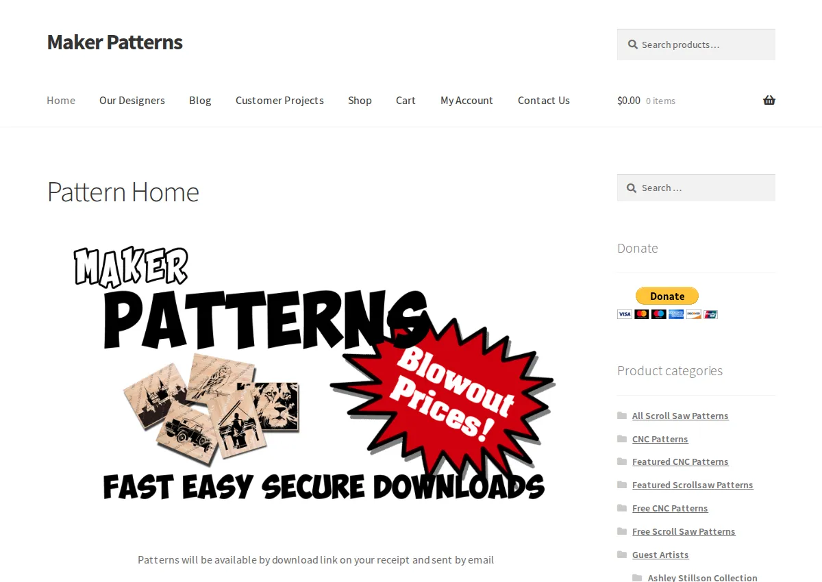 Store homepage