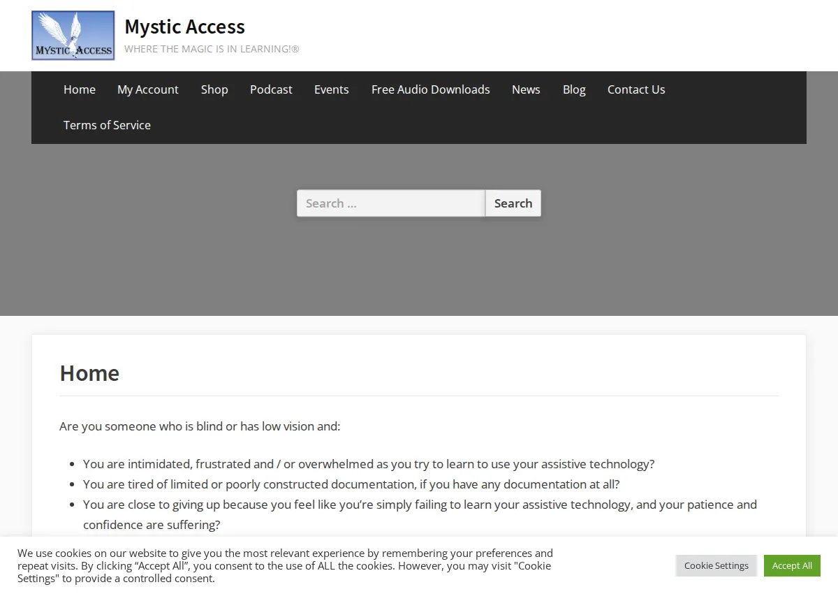 Store homepage