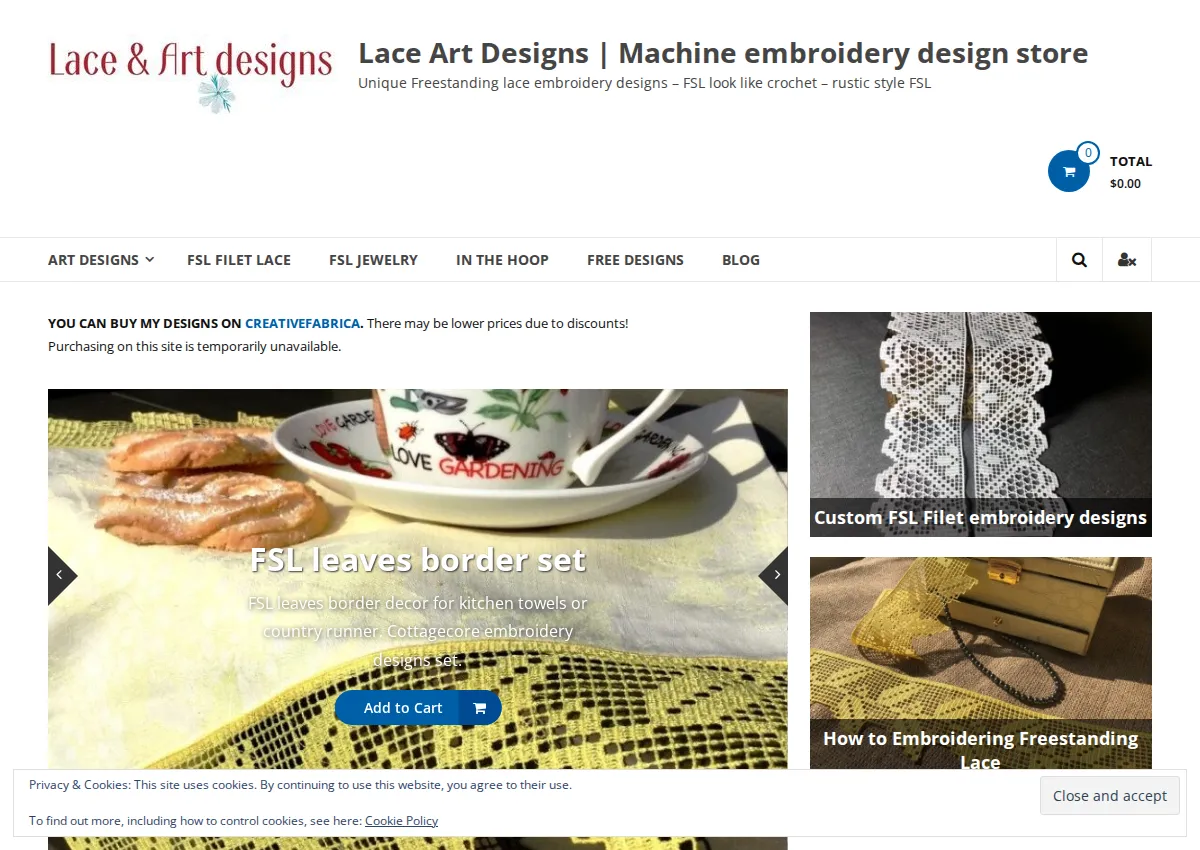 Store homepage