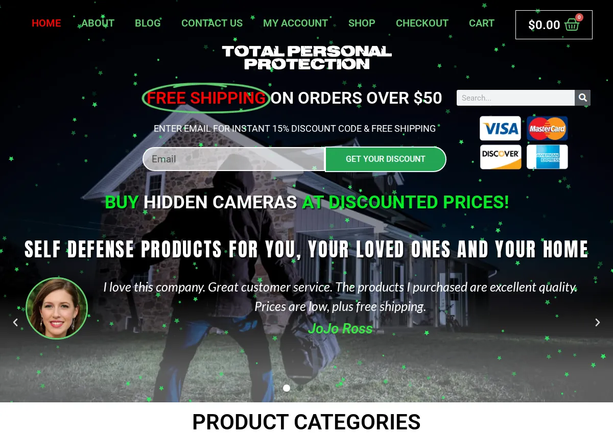 Store homepage