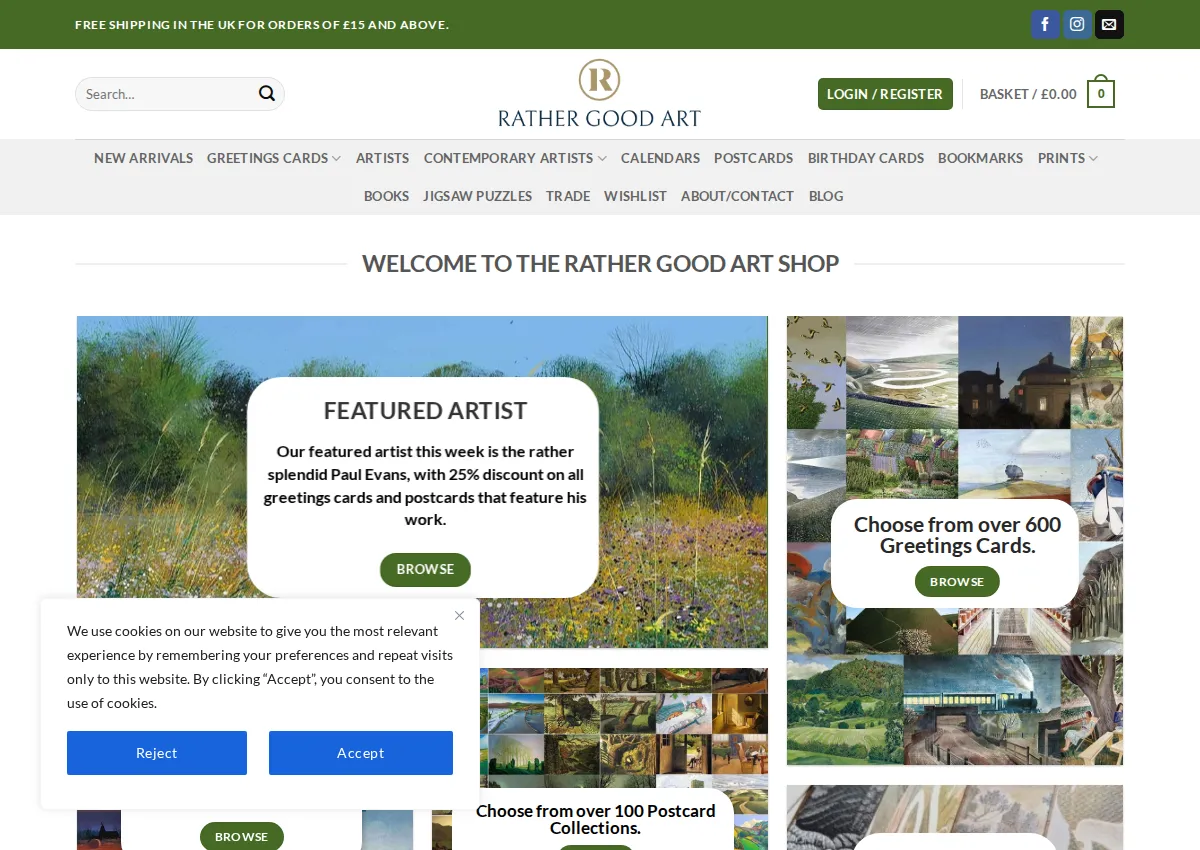 Store homepage