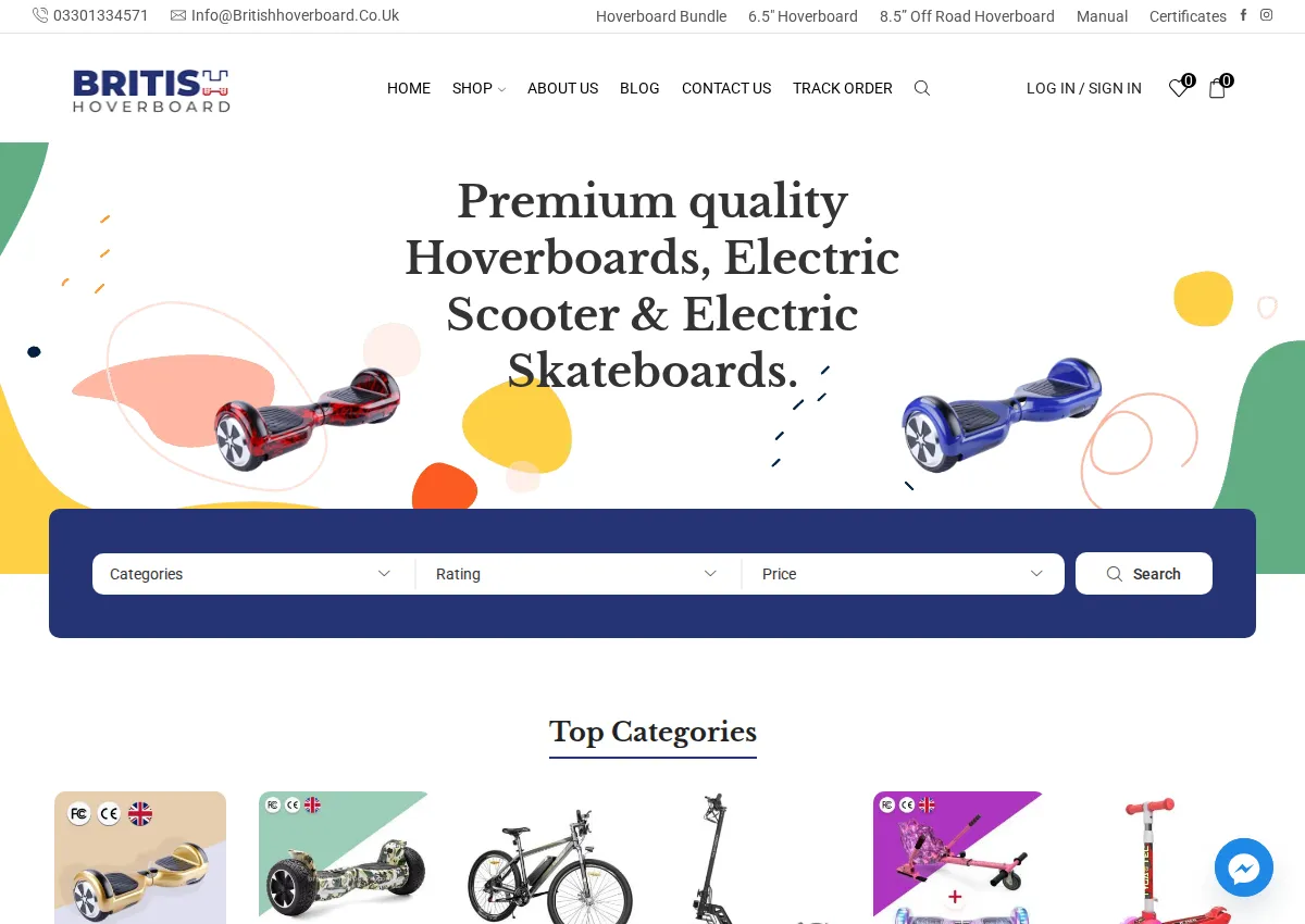 Store homepage