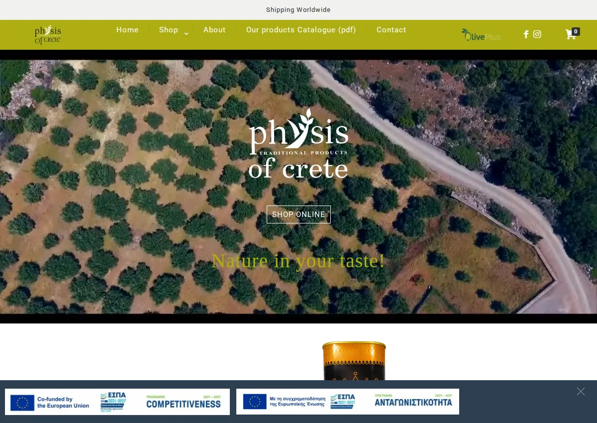 Store homepage