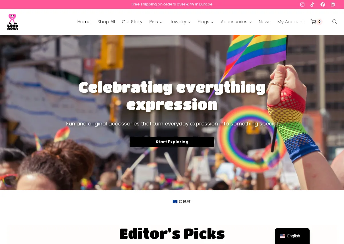 Store homepage