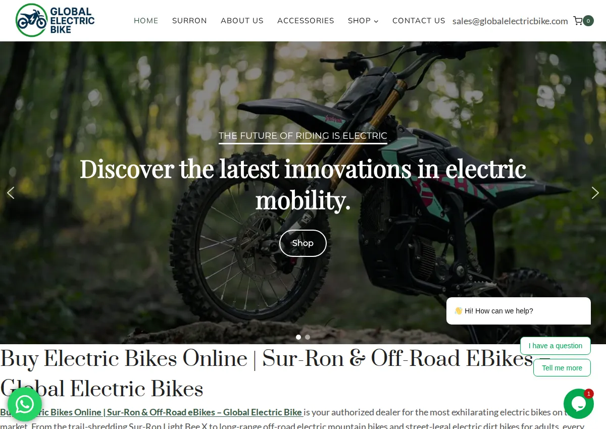 Store homepage