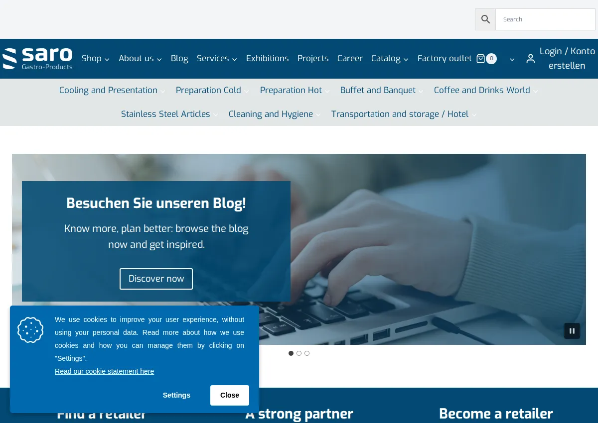 Store homepage