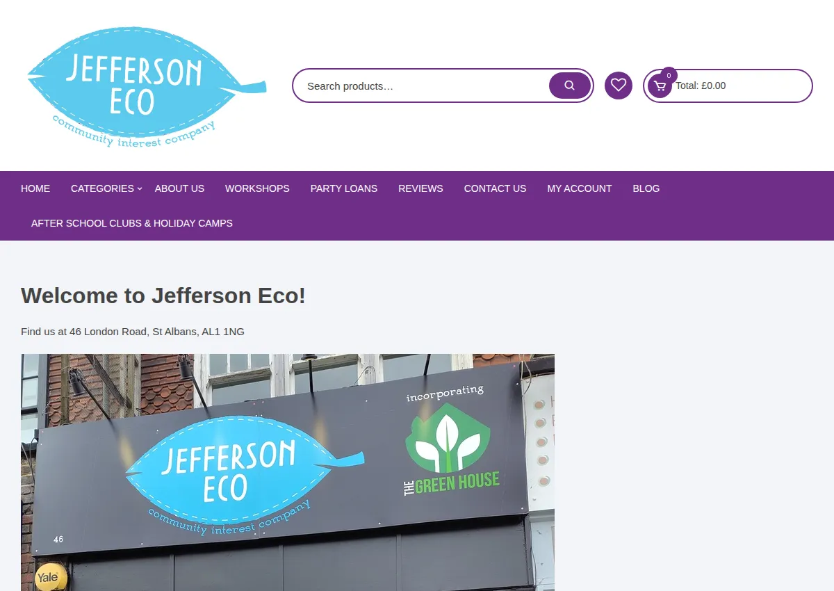 Store homepage